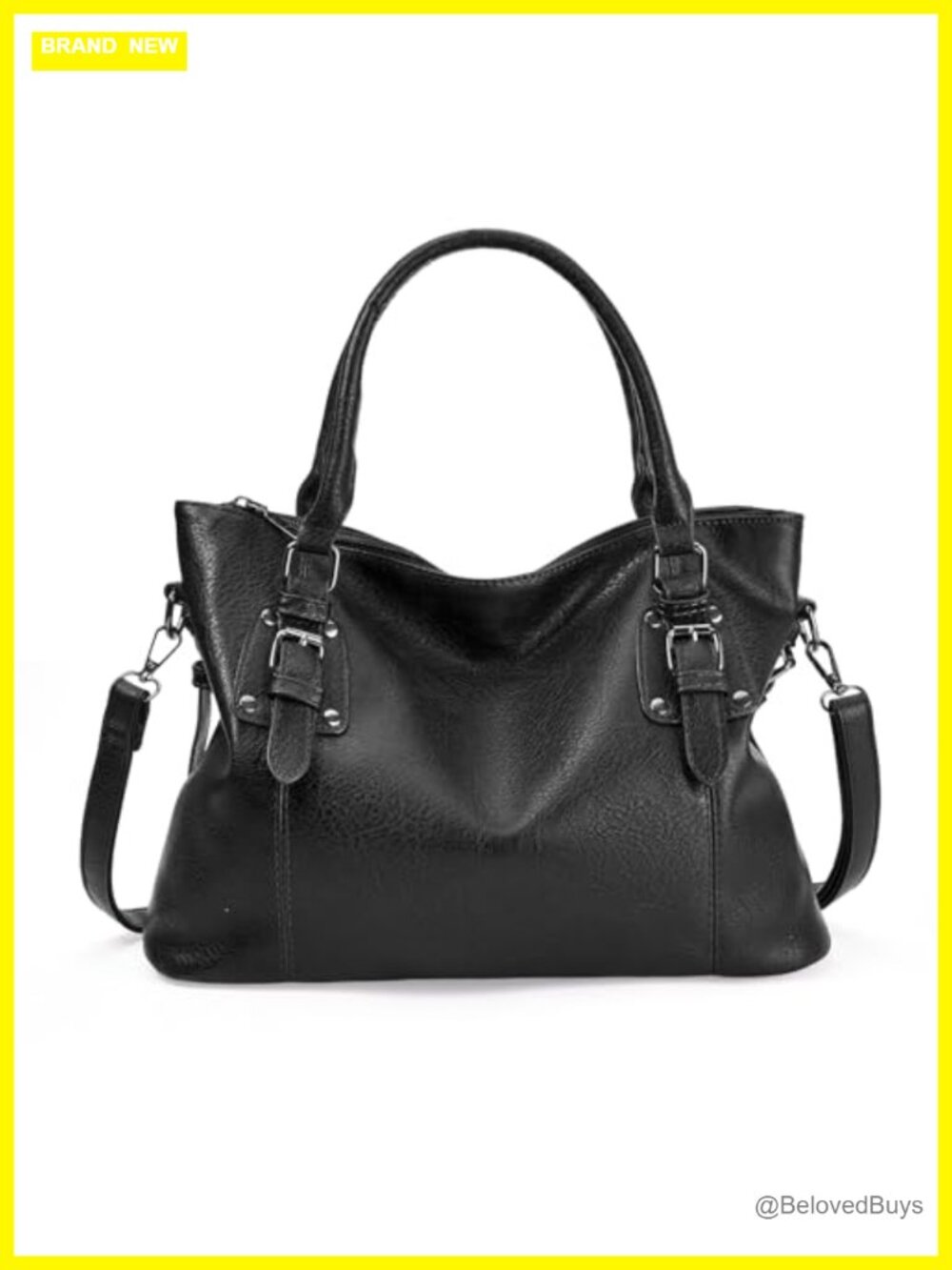 Vegan Leather Tote Bag with Detachable Shoulder Strap, Large Capacity Handbag